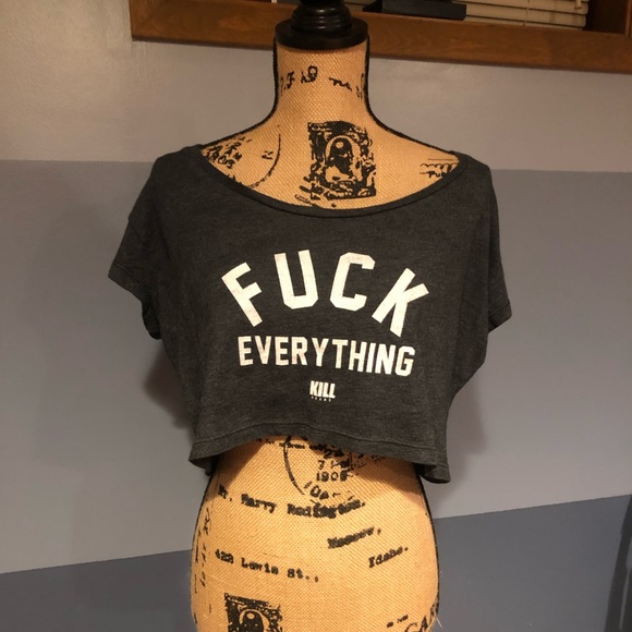 Killstar Tops - fuck everything baggy crop top